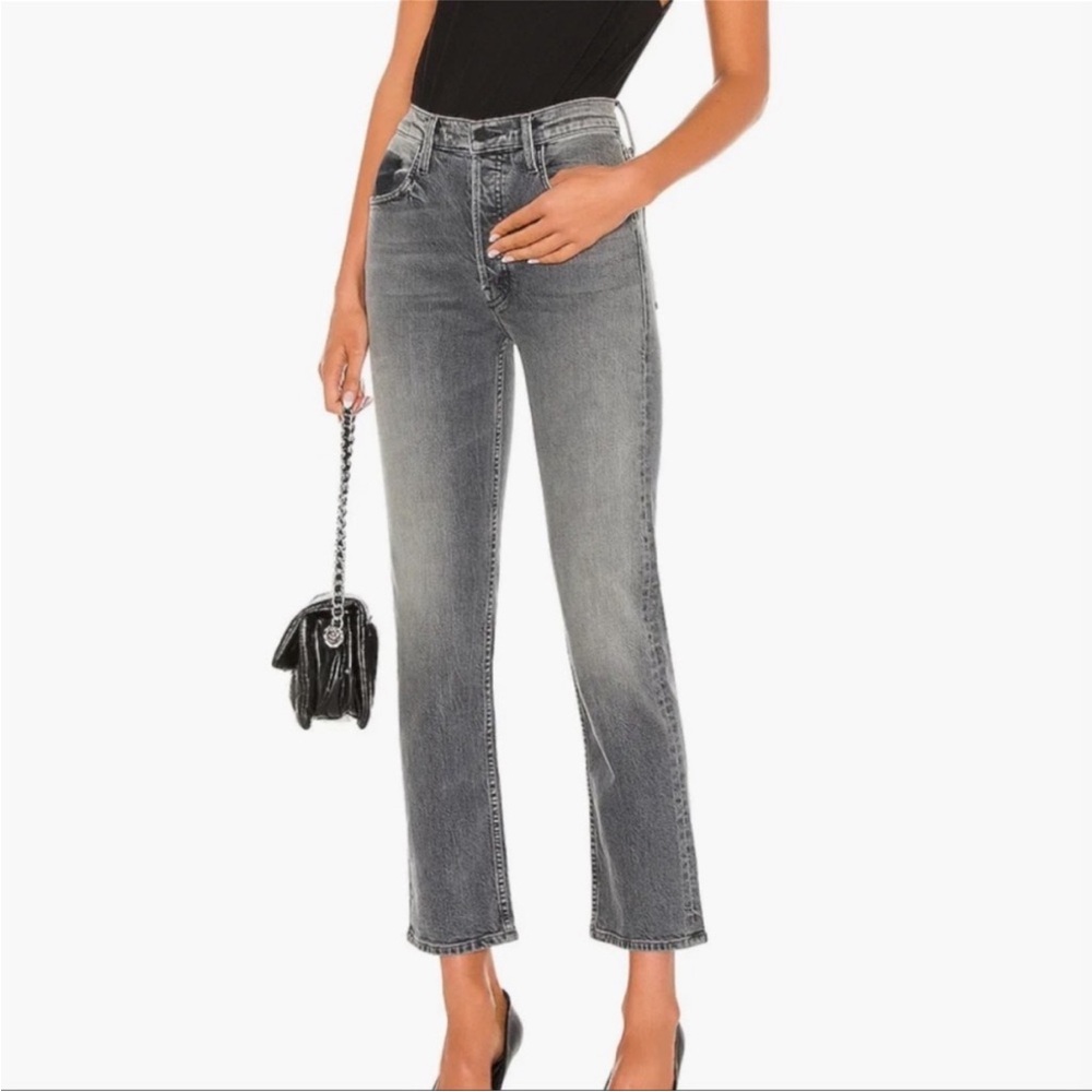 MOTHER Superior Straight Leg The Tomcat Jeans in Washed Gray size 27